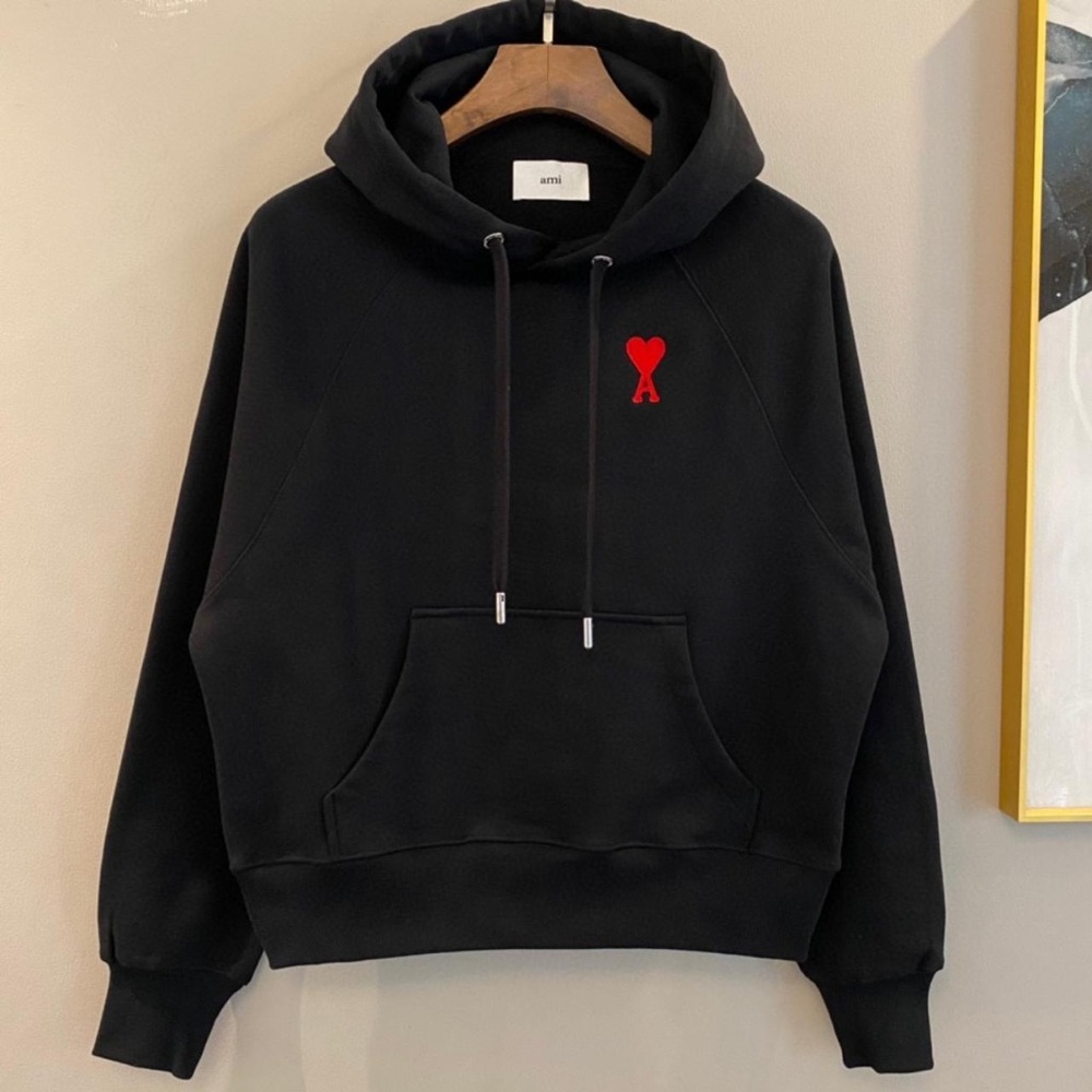 AMI Paris Men's Black Hoodie
